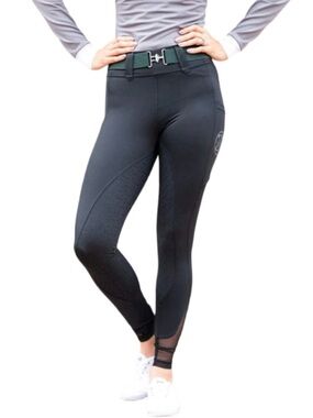 Free Ride Equestrian Lux Navy Blue Mesh Breeches Leggings Riding Grip Women’s M